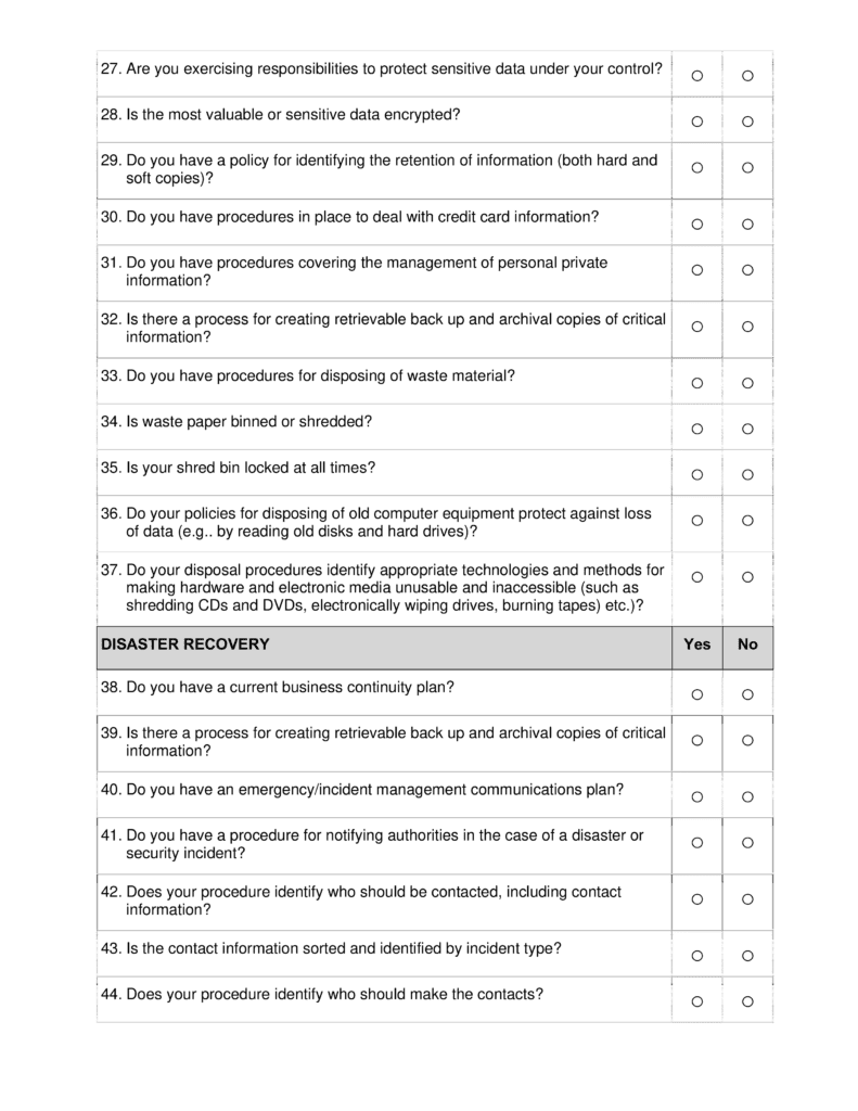 Security Audit Checklist